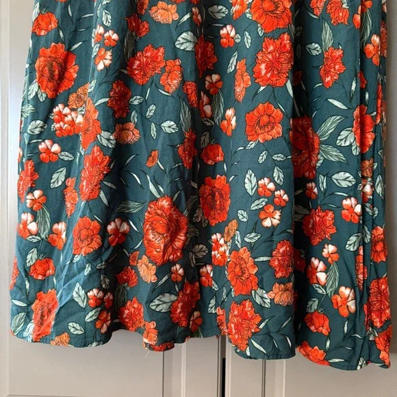 Baltic‎ Born Botega Jade Floral Midi Dress, Green Orange, L(NWOT) - Picture 14 of 15